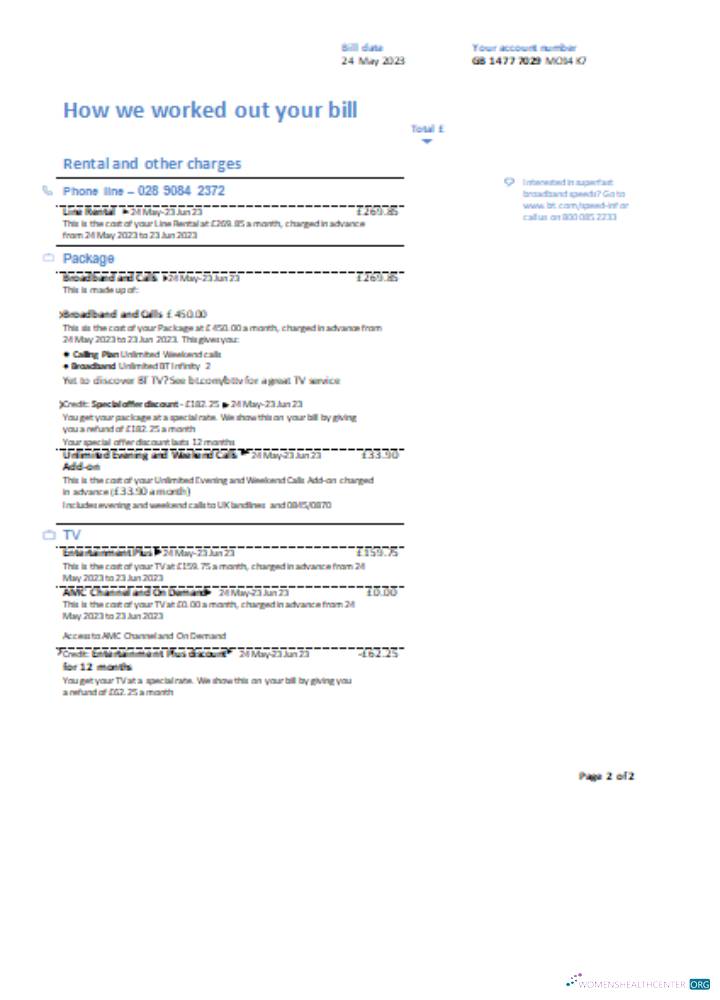 Download BT utility business bill, page 2 SCR Photoshop template